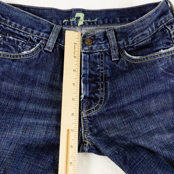 7 For All Mankind Womens Blue Jeans Boy Cut Size 26 Made in USA - Picture 8 of 11